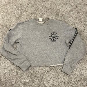 crooks & castles cropped crewneck sweater